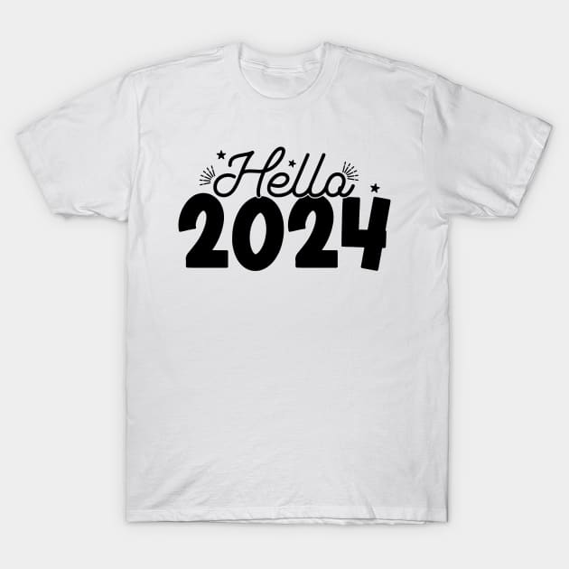 Hello 2024 T-Shirt by MZeeDesigns